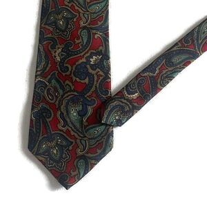 PIERRE BALMAIN PARIS Mens Red Paisley Tie Size One Size Made In Italy 100% Silk